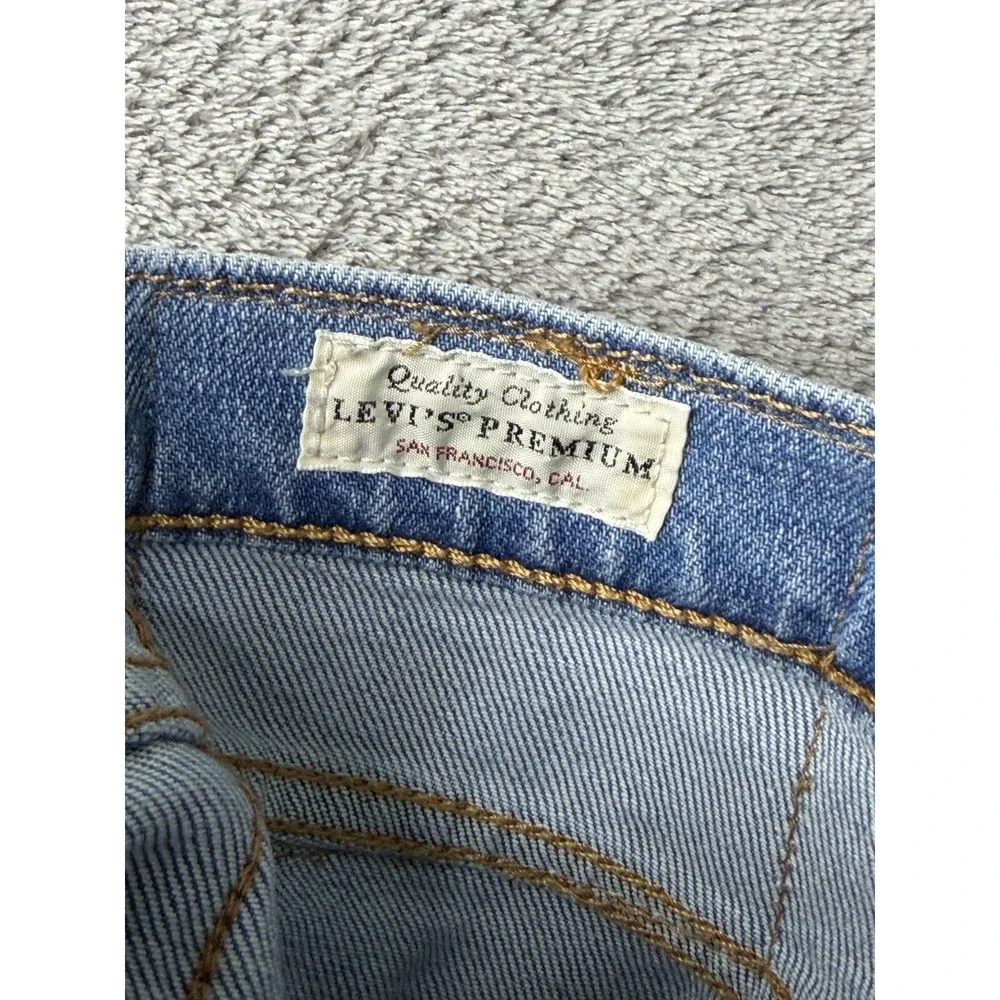 Levi's Jeans‎ Men Measured 30x25 Blue Skinny Distressed Frayed Side Logo 59434